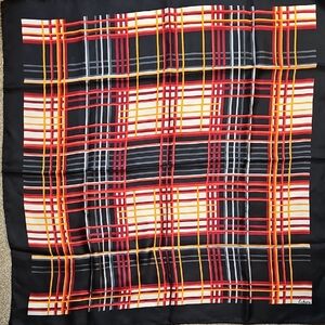 Echo Silk Scarf with Red and Yellow Plaid